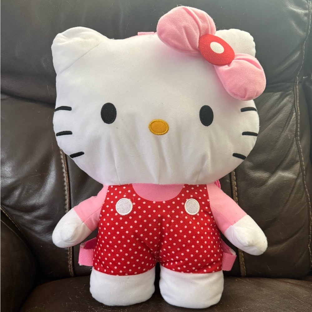 Hello Kitty Plush Toy with Pink Bow and Red Outfit. Used in perfect condition - Picture 3 of 3